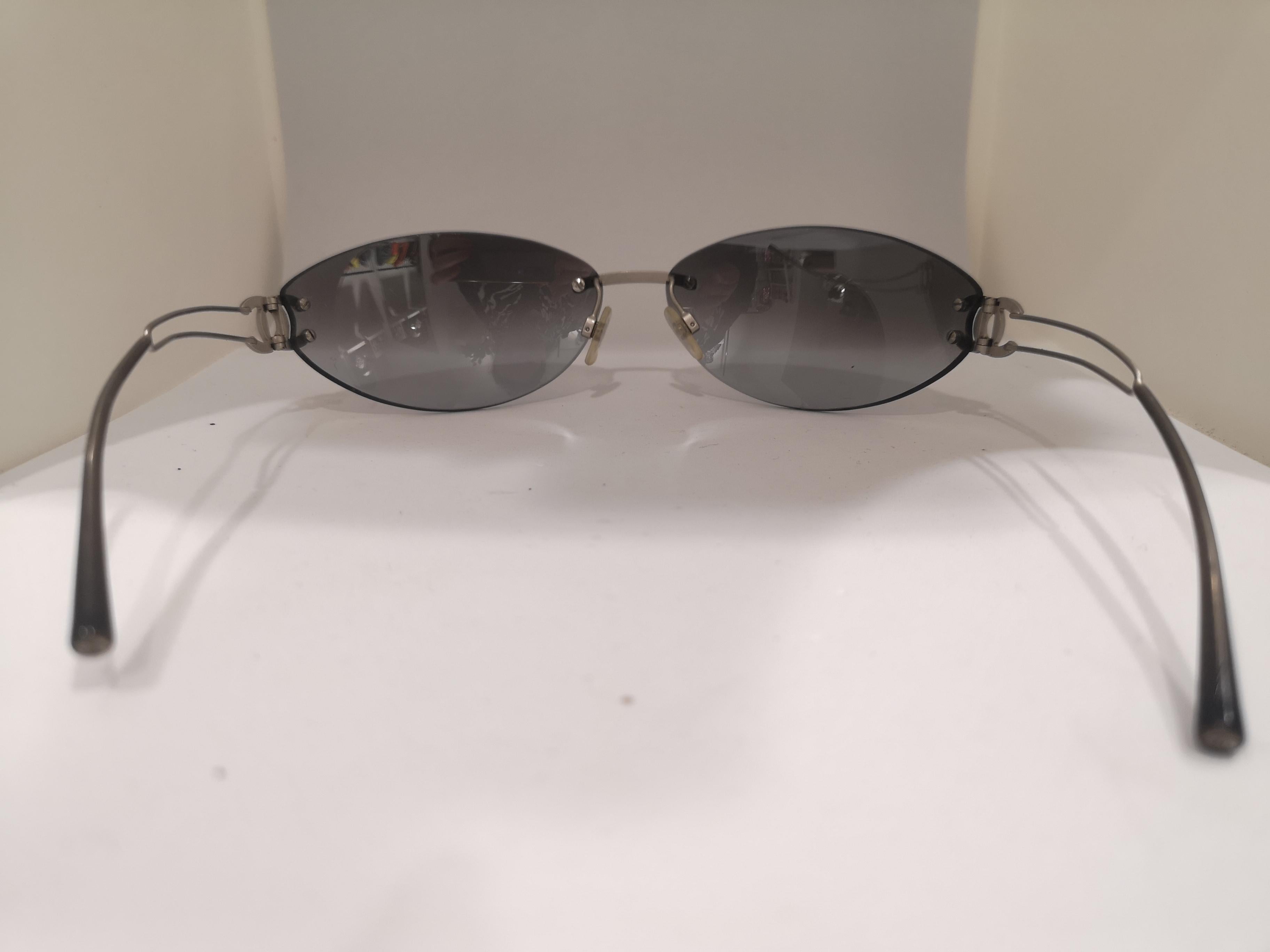 Women's Chanel grey silver mirrored lens sunglasses