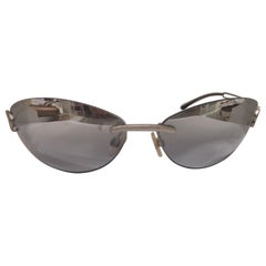 Chanel grey silver mirrored lens sunglasses