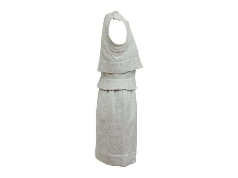 Chanel Grey Sleeveless Tweed Dress at 1stDibs