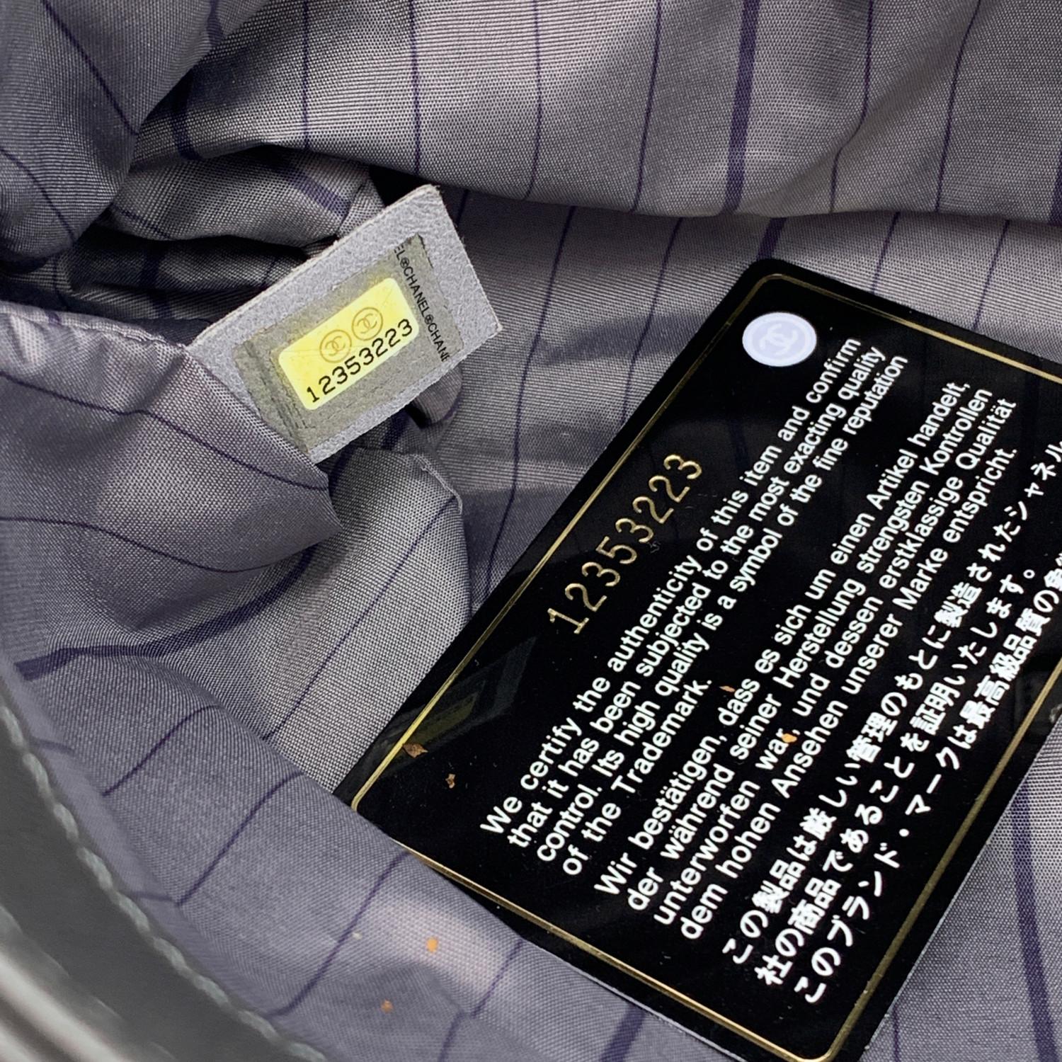 Chanel Grau Smooth Leder Akkordeon Nieten CC Umhängetasche 2