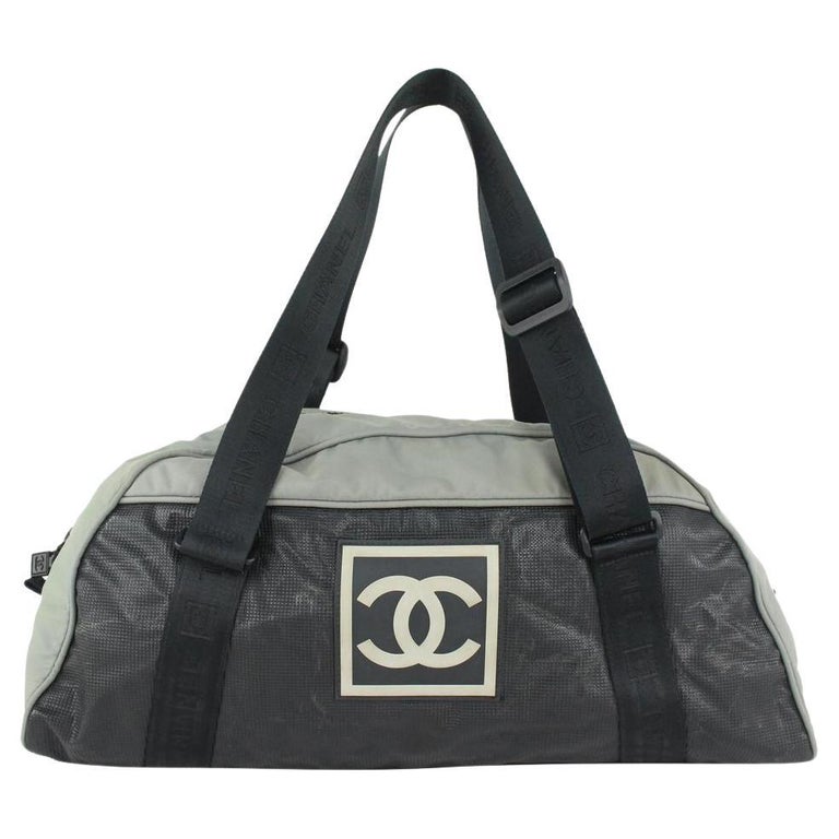 Chanel Grey Sports Line CC Logo Boston Duffle Gym Bag 1020cc50 For Sale at  1stDibs
