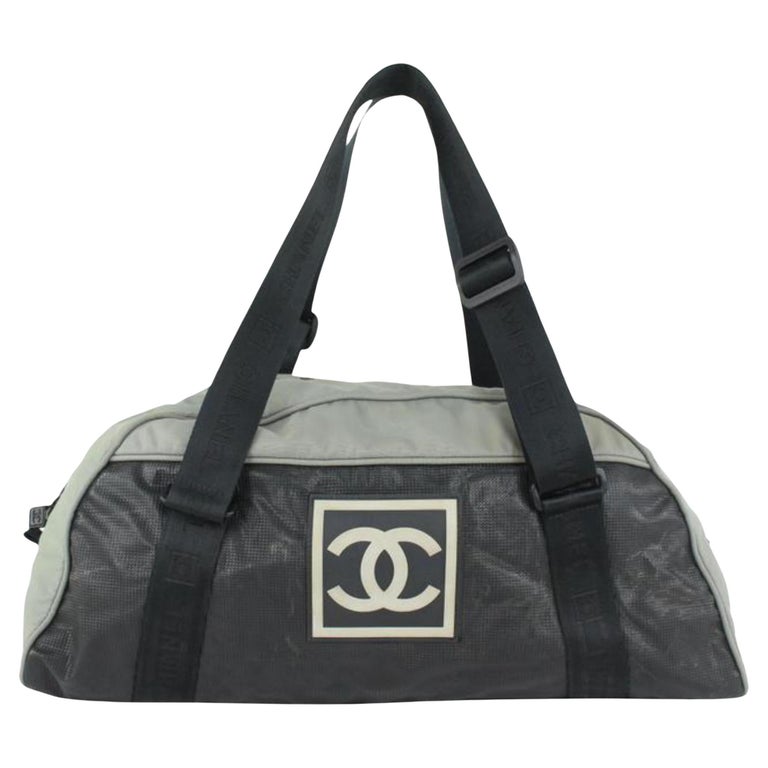 Chanel Grey Sports Line CC Logo Boston Duffle Gym Bag 1020cc50 at