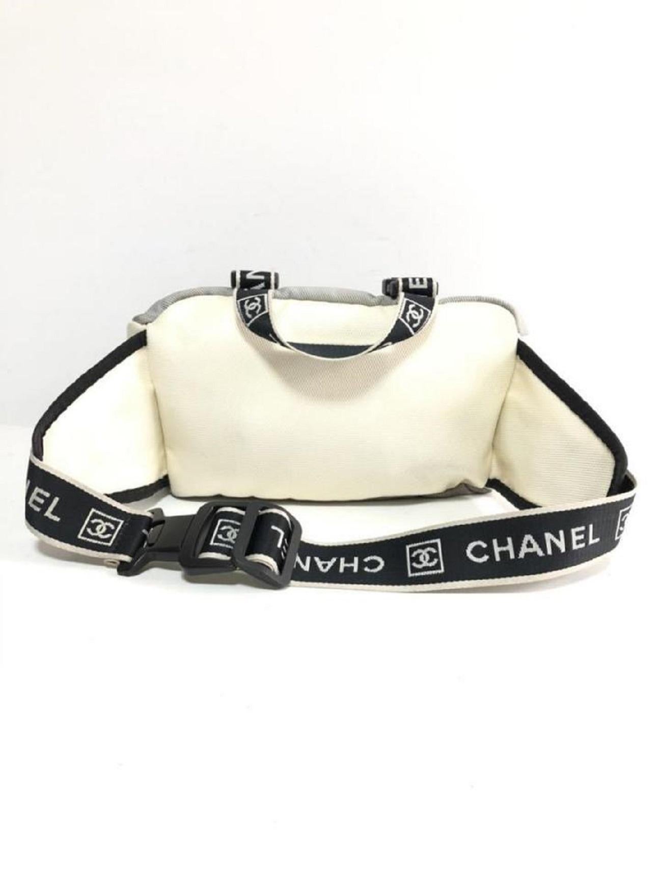 Black Chanel Grey Sports Line CC Waist Bag Belt Pouch Fanny Pack 240171