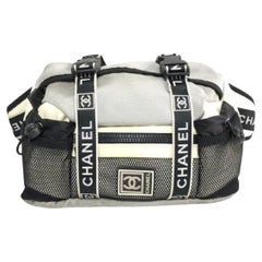 Vintage Chanel Grey Sports Line CC Waist Bag Belt Pouch Fanny Pack 240171