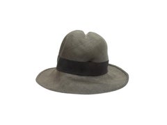 Chanel Grey Straw Wide Brim Hat