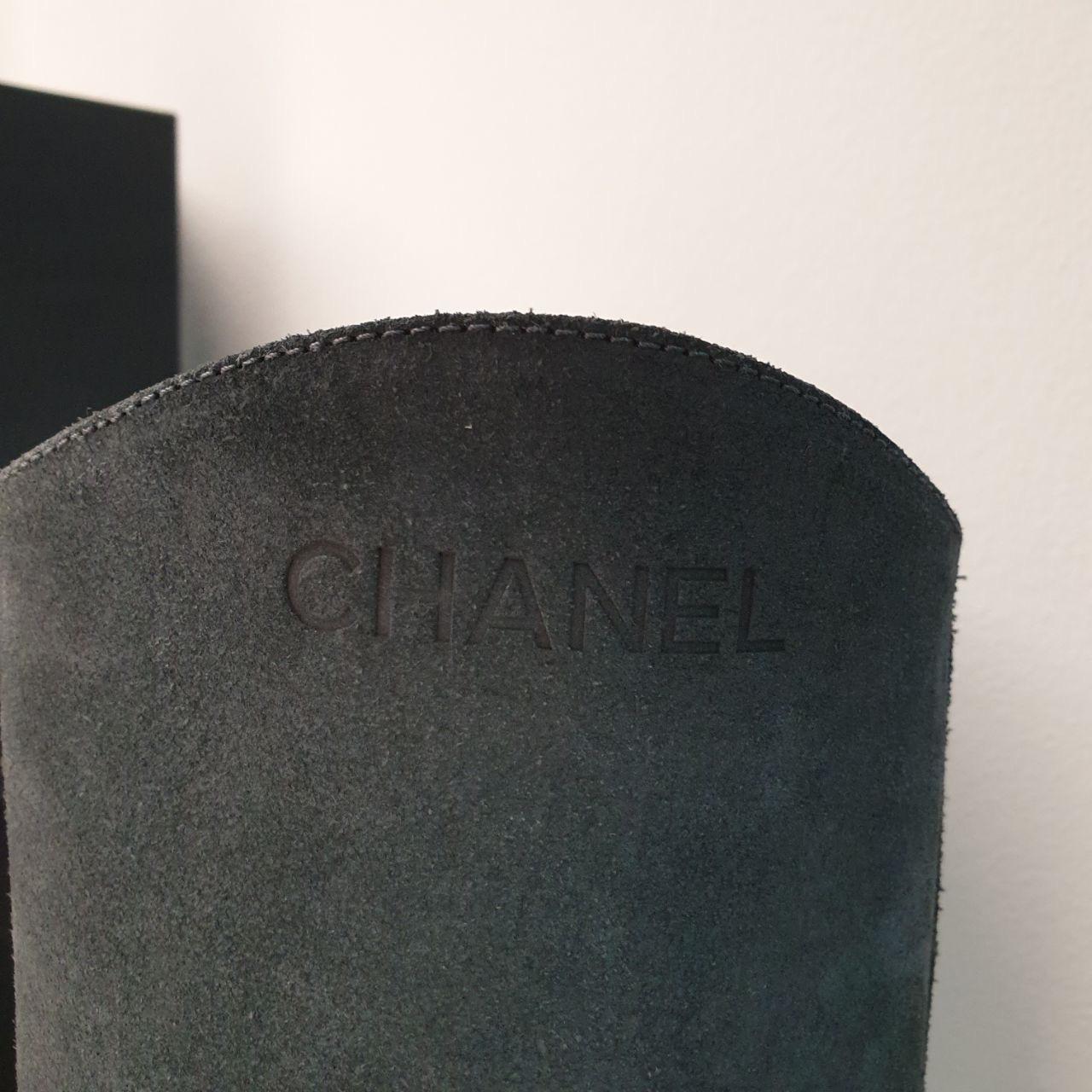Women's Chanel Grey Suede Boots For Sale