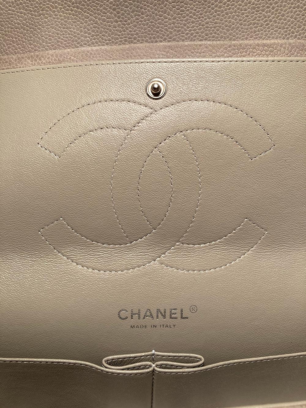 Chanel Grey Suede Caviar Jumbo Double Flap Classic 2.55 2