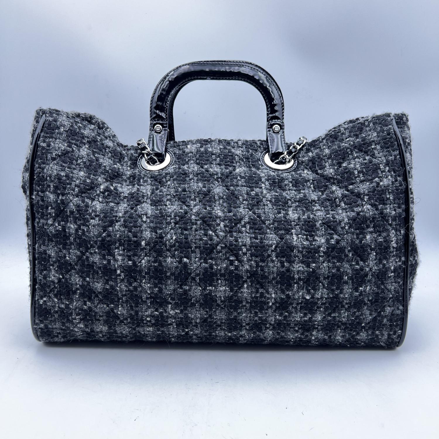 tweed and leather handbag