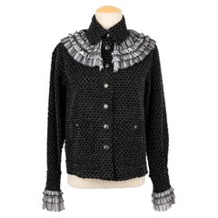 Lot - CHANEL BLACK TWEED JACKET