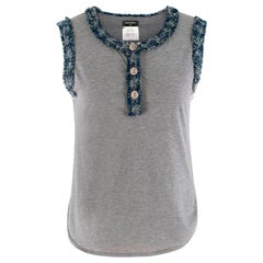 Chanel Grey Tweed Trim Top XXS 40