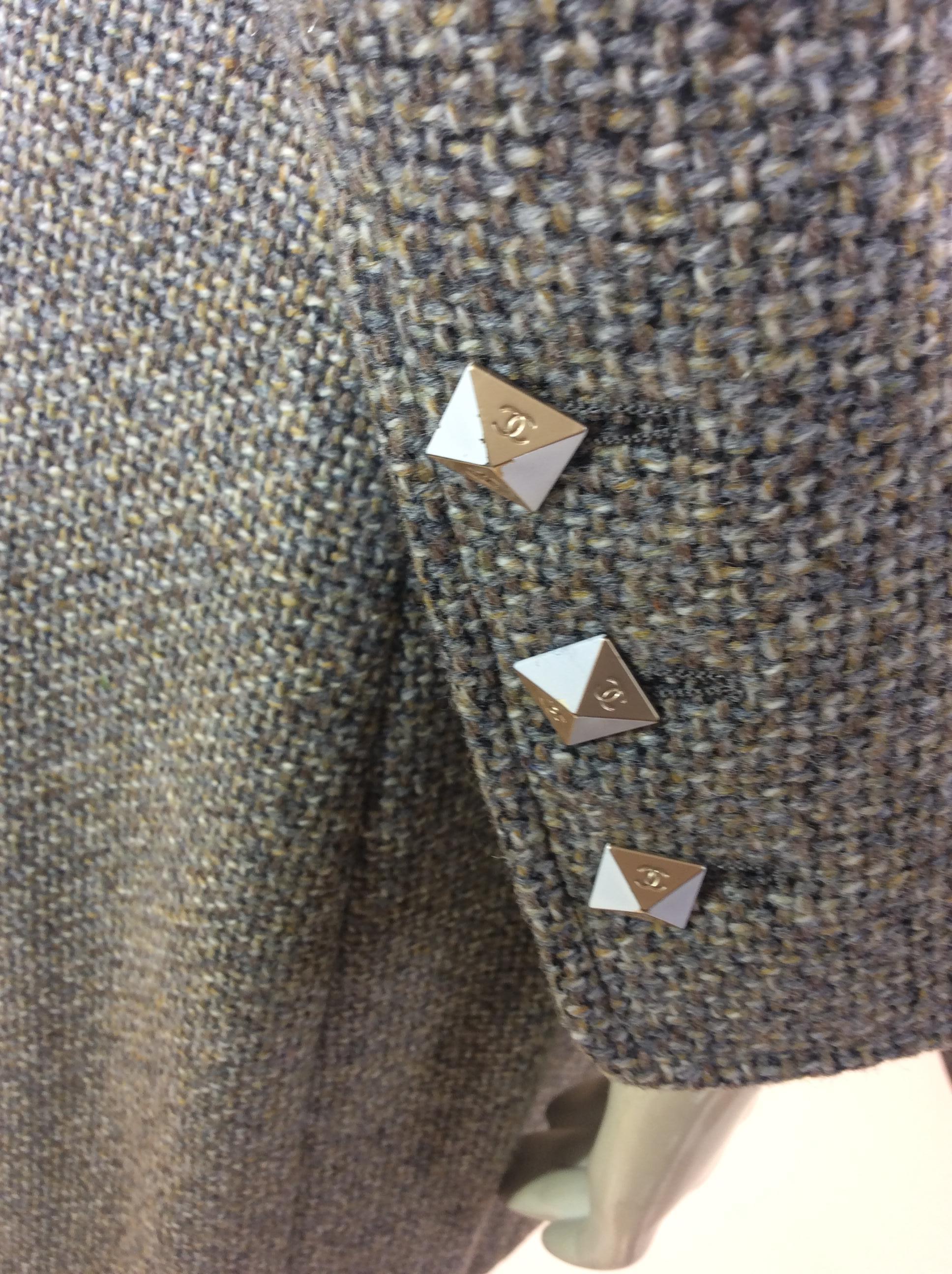 Chanel Grey Tweed Two Piece Skirt Suit 1