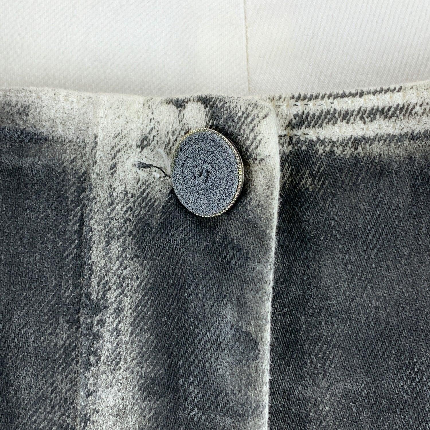 Black Chanel Grey Washed Out Denim Jeans Pants with Zip Size 38 FR For Sale