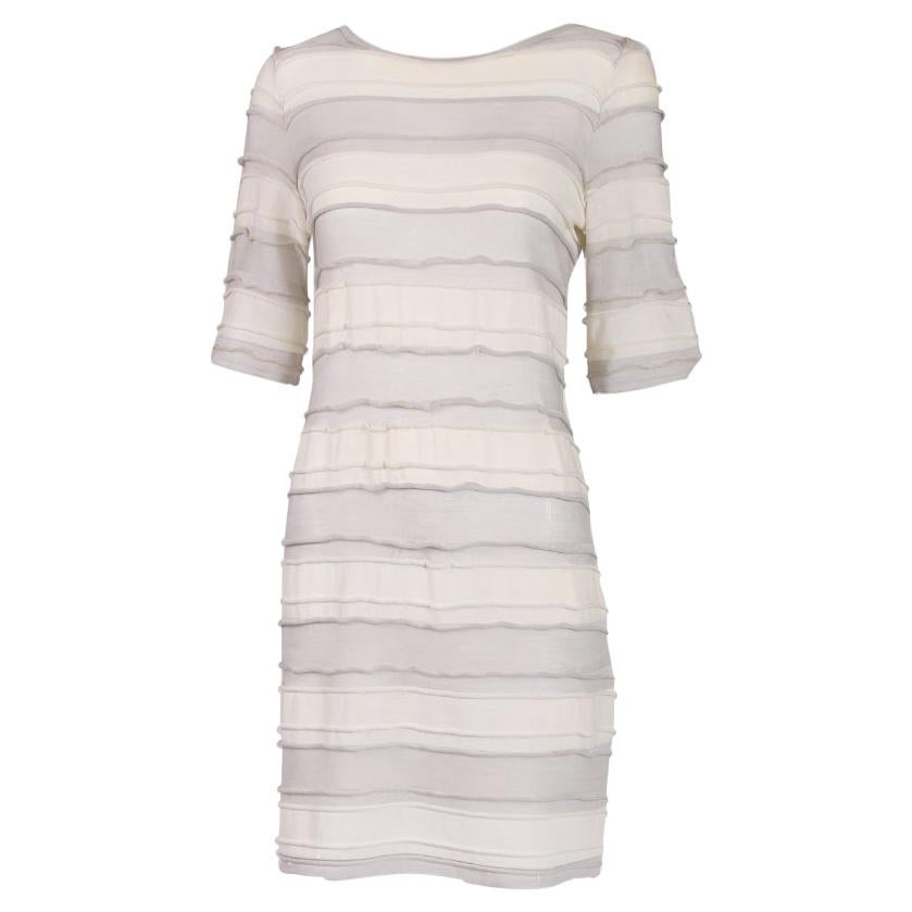 Chanel Grey & White Striped Mini Dress 2009 For Sale