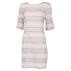 Vintage Chanel Grey & White Striped Mini Dress 2009