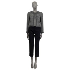 CHANEL grey wool & alpaca 1998 OPEN KNIT Jacket 36 XS
