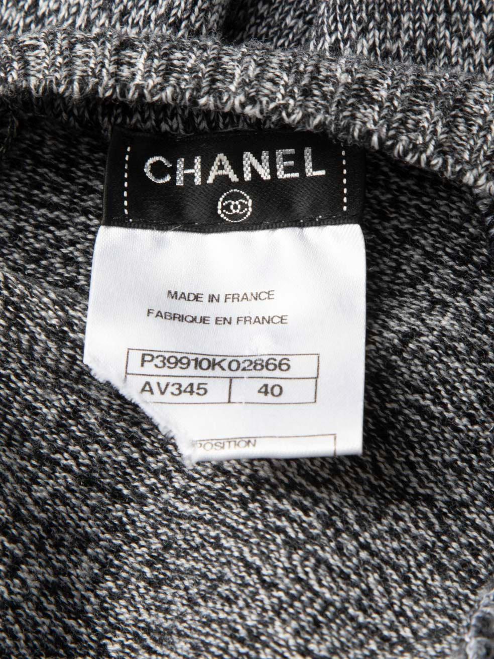 Chanel Grey Wool Back Button Midi Dress Size L 3