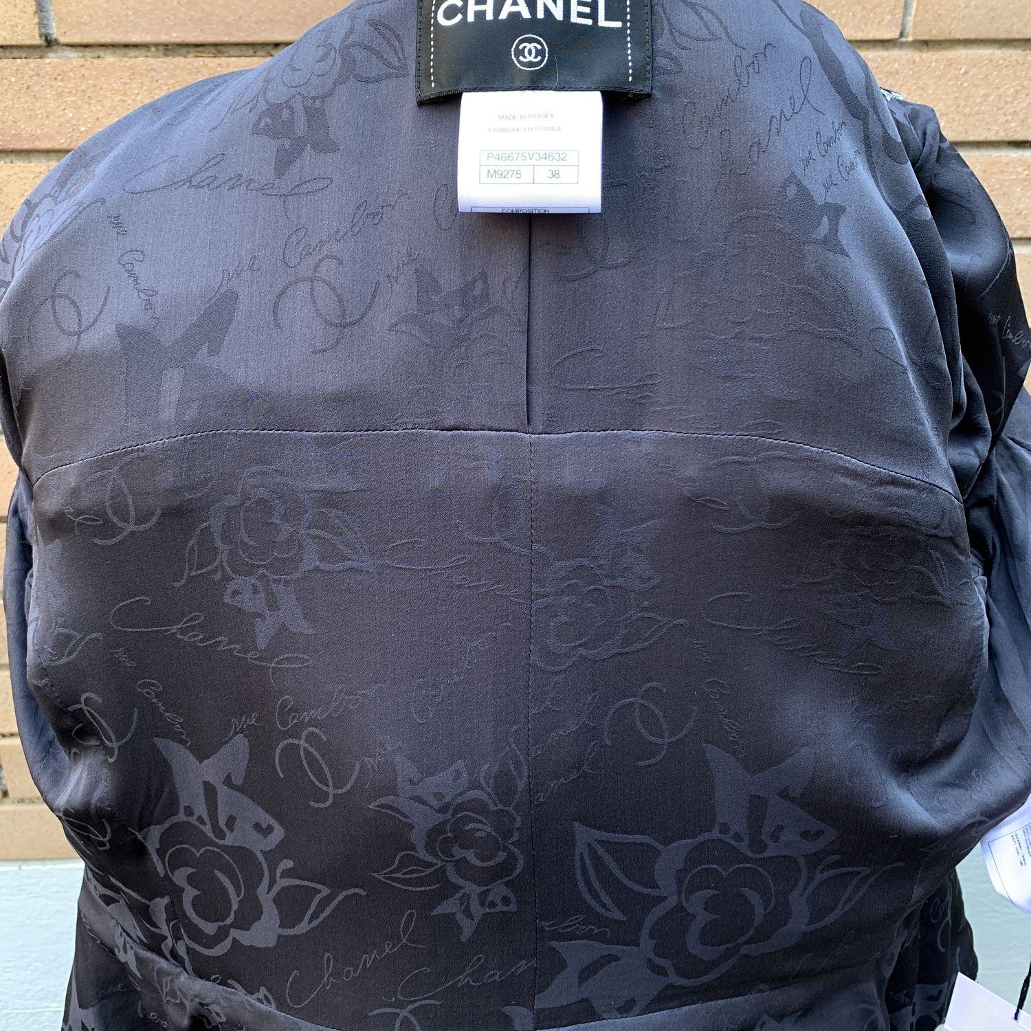 Chanel Grey Wool Blend Zip Front Jacket Size 38 FR For Sale 2
