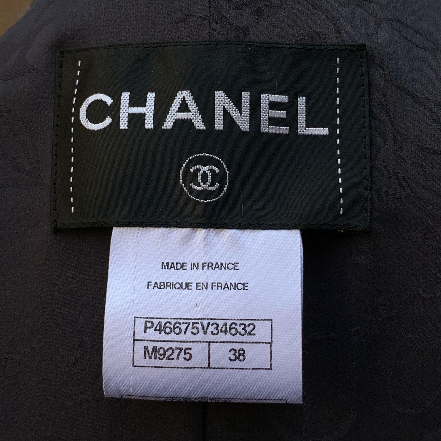 Chanel Grey Wool Blend Zip Front Jacket Size 38 FR For Sale 3