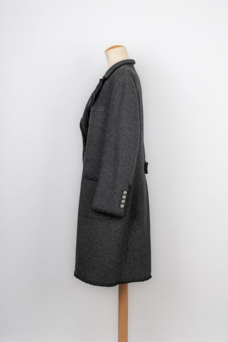 Women's Chanel Grey Wool Coat, 2015 For Sale
