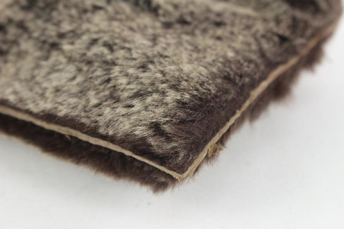 Chanel Grey x Brown Lapin Rabbit Fur Cosmetic Pouch Toiletry Case 930c29 4