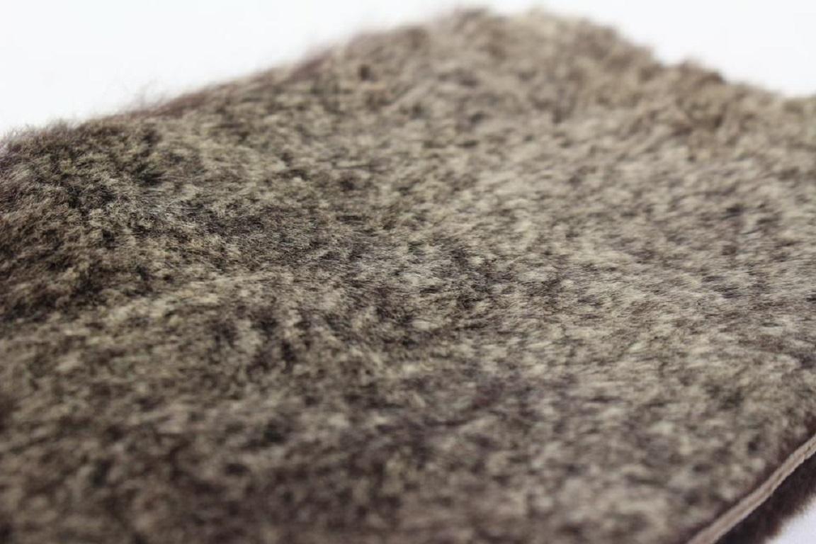 Chanel Grey x Brown Lapin Rabbit Fur Cosmetic Pouch Toiletry Case 930c29 5