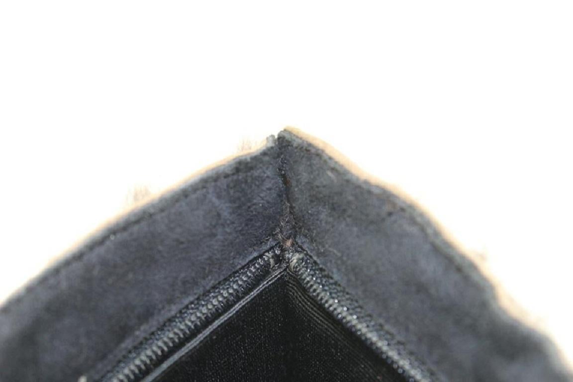 Chanel Grey x Brown Lapin Rabbit Fur Cosmetic Pouch Toiletry Case 930c29 6