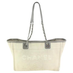 Chanel Grau x Grau x Beige Deauville Kette Tote Bag 2C418a