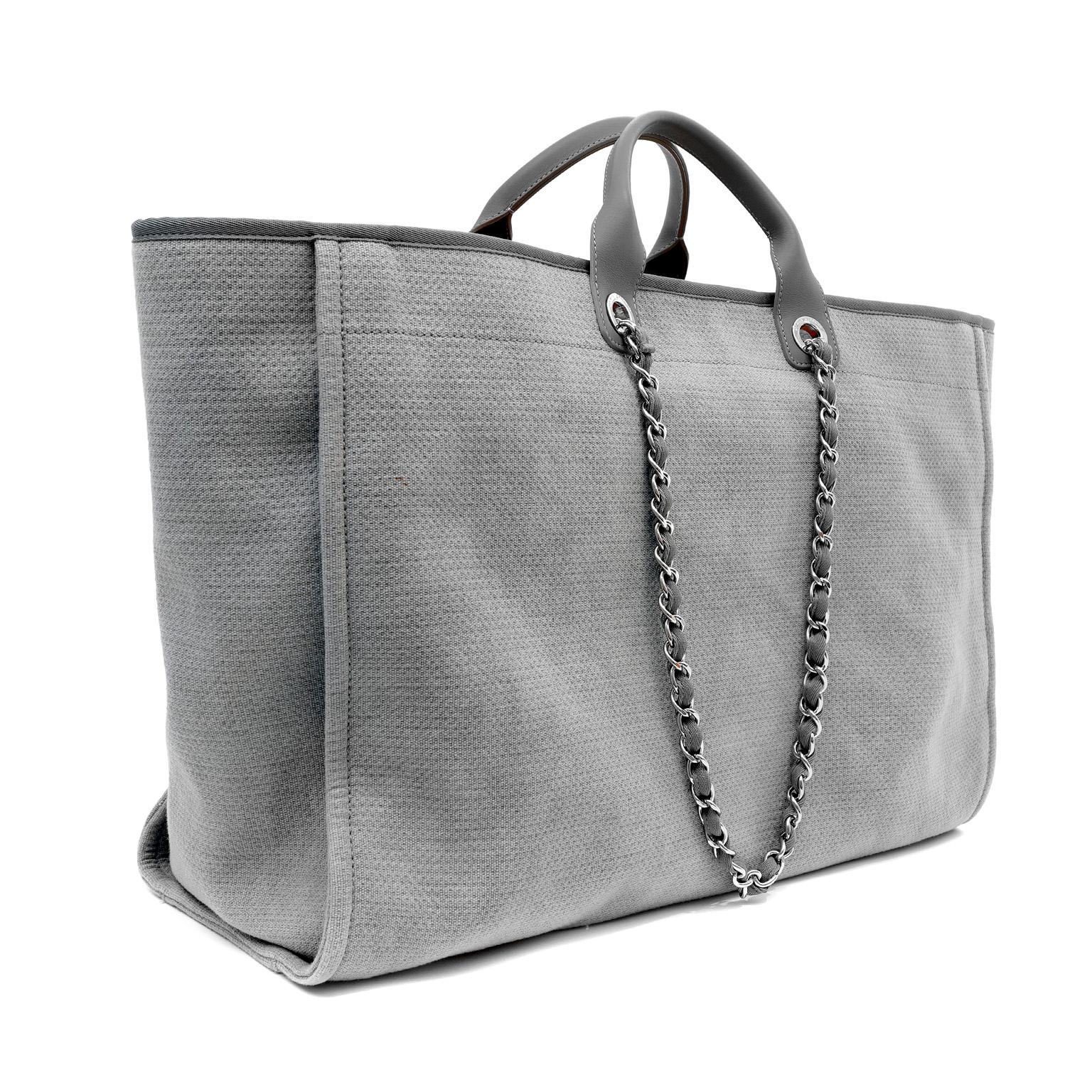 chanel gray tote