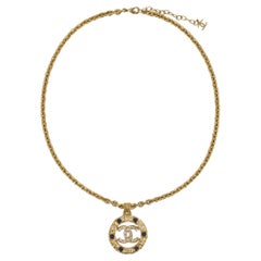 Chanel Gripiox & Crystal Medallion Necklace