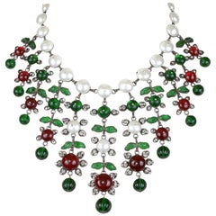 Chanel, collier gousset Gripoix et perles