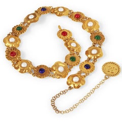 Chanel Gripoix and Pearl Coin Charm Belt