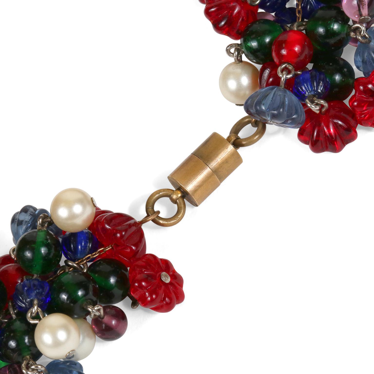 Chanel Gripoix and Pearl Tutti Frutti Vintage Necklace 2