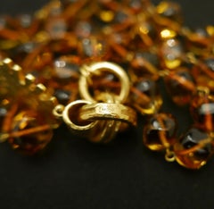 1994 Vintage CHANEL Gripoix Beaded Gold Plated Charm Necklace