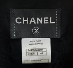 Chanel Gripoix Buttons Black Tweed Jacket Sz.44