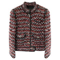 Chanel Gripoix Buttons Sequin Embellished Tweed Jacket