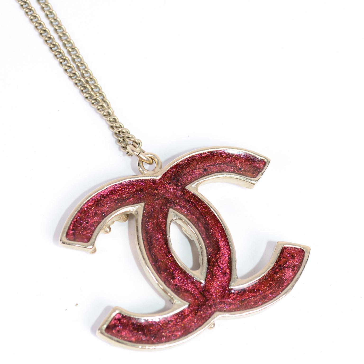 Women's Chanel Gripoix CC Monogram Pendant Necklace Authentic in Original Box w/ Tag