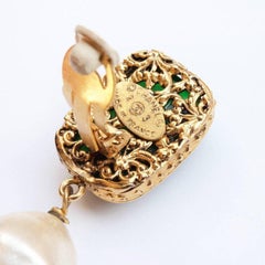 Chanel Gripoix Drop Pearl Earrings 1993