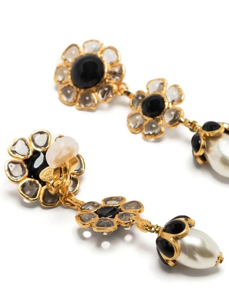 Chanel Gripoix and glass drop Byzantine Earrings (SOLD) - Daisy Lain