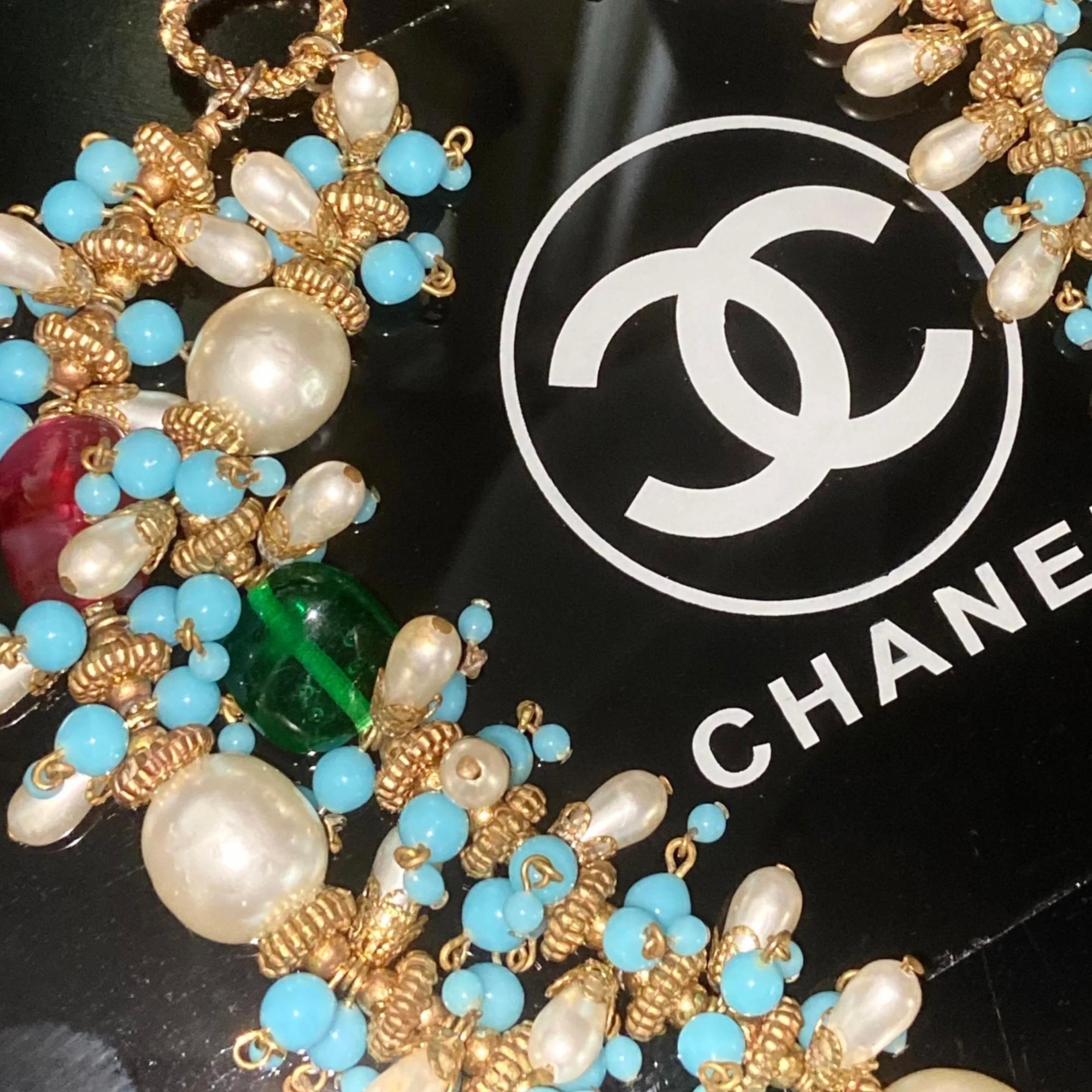 Chanel Gripoix Mogul Halskette 1960 im Angebot 3