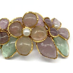 Chanel Gripoix Glass Flower Brooch
