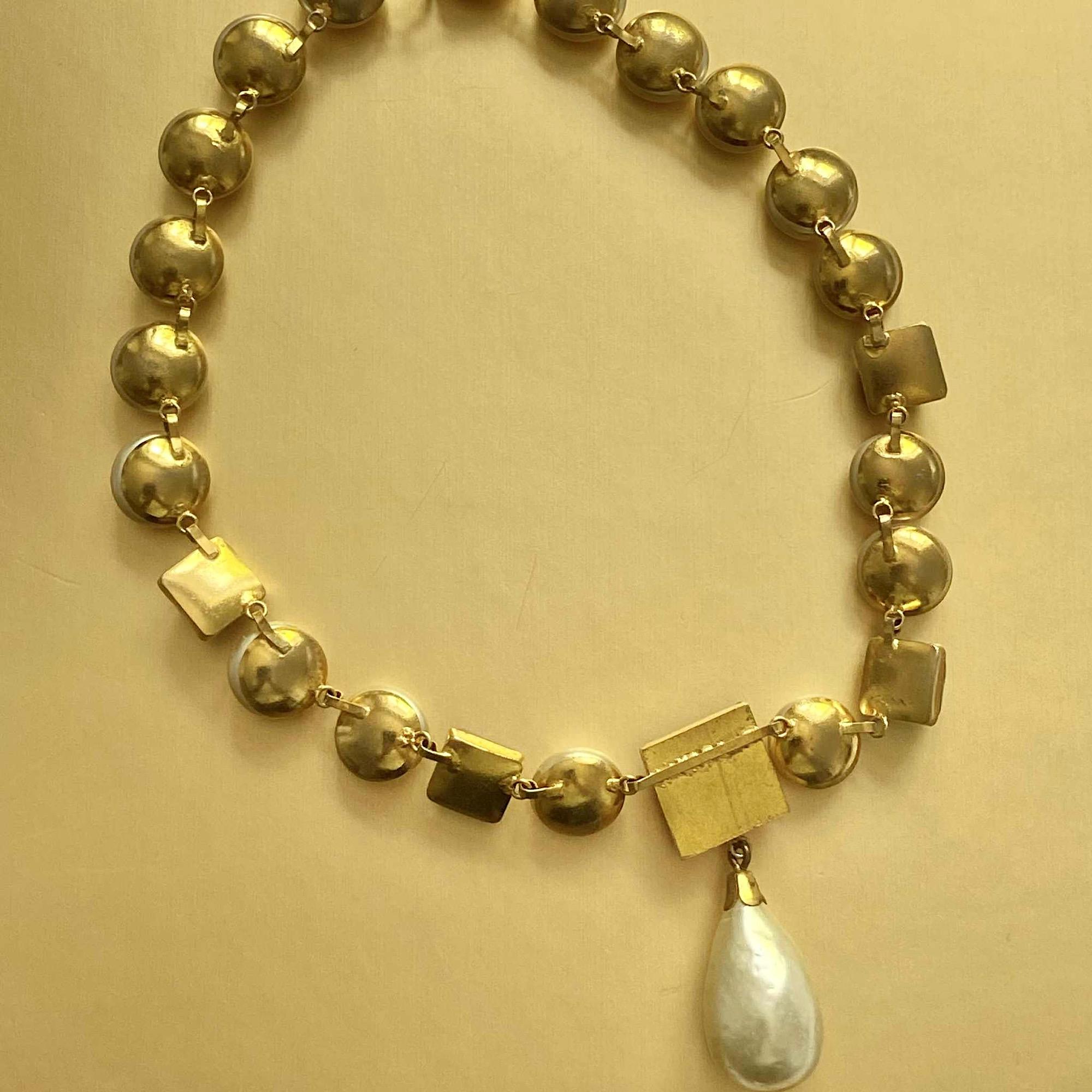 Chanel Gripoix glass pearl drop Necklace For Sale 5