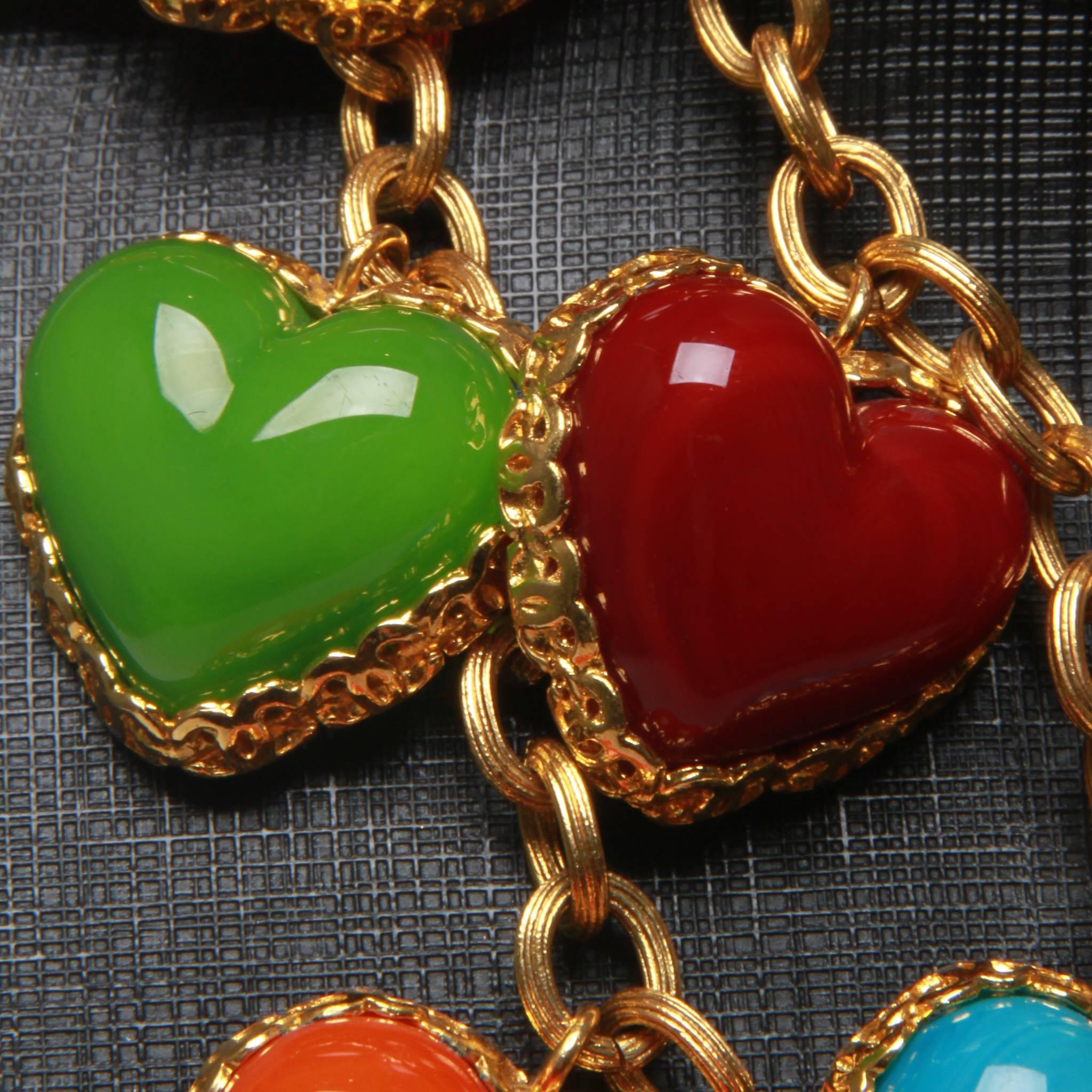 chanel red heart necklace