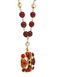 Chanel Gripoix Maltese Cross Necklace
