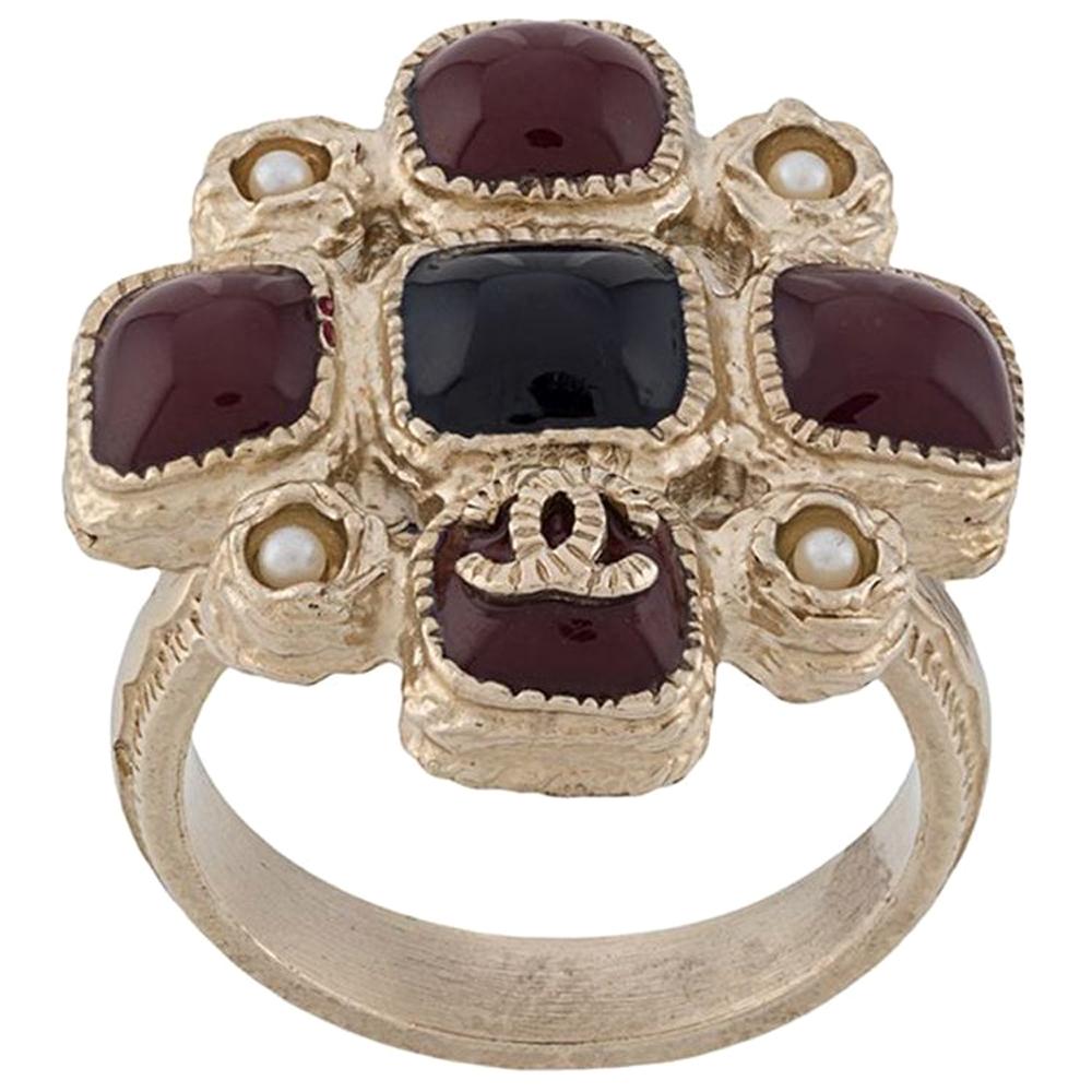 Chanel Gripoix Maltese Cross Ring