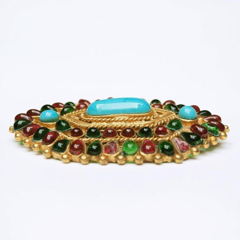 Modern Chanel Gripoix  Mughal Brooch / Pendant Autumn 1993 For Sale