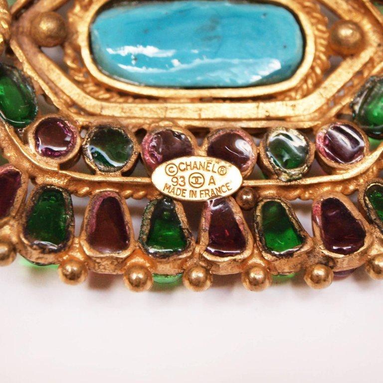 Chanel Gripoix  Mughal Brooch / Pendant Autumn 1993 In Fair Condition For Sale In London, GB