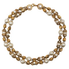 Vintage Chanel Gripoix Pearl and Crystal Necklace