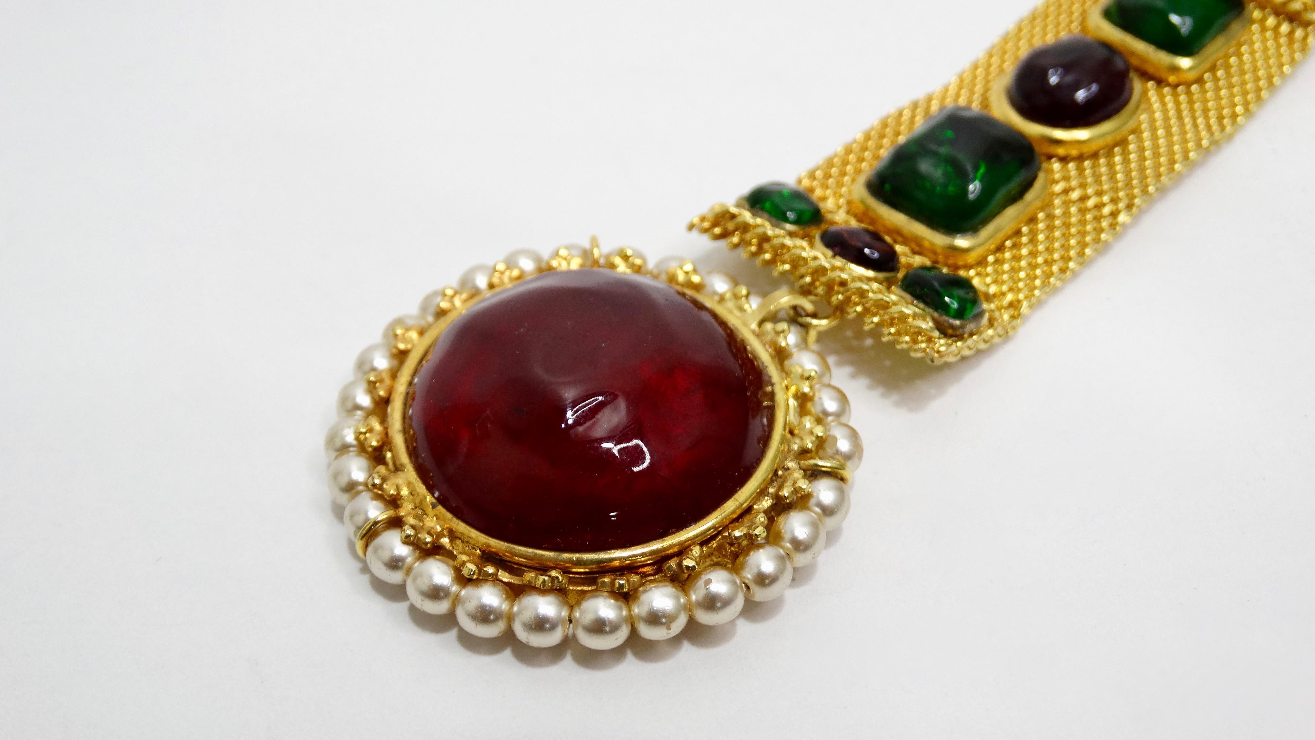 Chanel Gripoix Pendant Necklace Autumn 1994 In Good Condition In Scottsdale, AZ