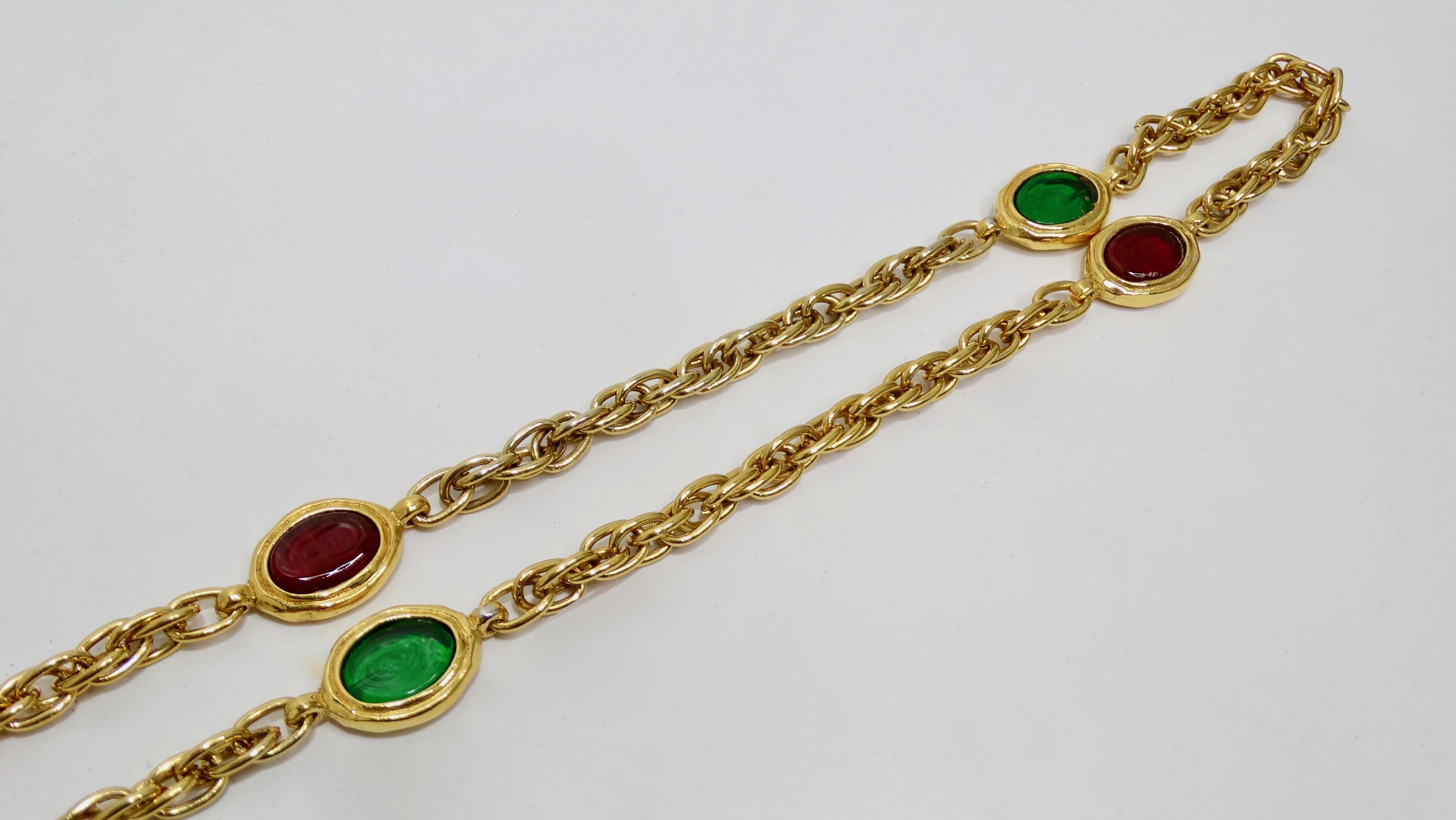 Women's or Men's Chanel Gripoix Pendant Necklace Autumn 1994