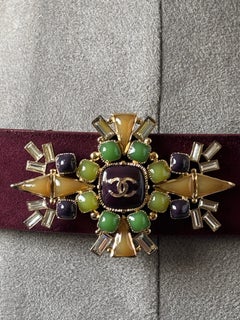 CHANEL Gripoix Suède vintage belt
